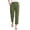 11# Army Green, variant on Chino Pants for Women Cuffed Cropped Straight Leg Linen Golf Pants Comfy Elastic Waist Lounge Beach Pant Dress Slacks Army Green S