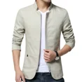 thumbnail image 2 of Chaqueta de negocios para hombre, chaqueta de cuello alto a la moda, abrigos para hombre, chaquetas casuales de negocios de corte entallado para hombre, ropa para hombre, abrigos de talla grande, 2 of 5