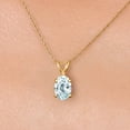 thumbnail image 3 of Gem Stone King 10K Yellow Gold Sky Blue Aquamarine Pendant Necklace for Women | 0.75 Cttw | Gemstone March Birthstone | Oval 7X5MM | With 18 inch Chain, 3 of 6