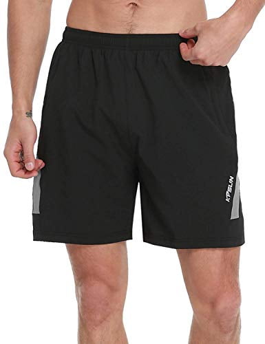 KPSUN Mens Workout Running Shorts Quick Dry Athletic Shorts with Liner Zipper Pockets
