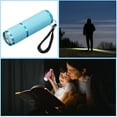 thumbnail image 6 of Uxcell 9 LED Glow in Dark Flashlights, 3 Pcs Mini Flashlight Rubber Coated Flashlight with Strap (Blue, Pink, Yellow), 6 of 6