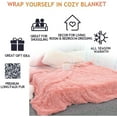 thumbnail image 6 of Homore Soft Fuzzy Faux Fur Throw Blanket, Decorative Shaggy Blanket for Couch Sofa Bed, 60" x 80" , Pale Peach, 6 of 7