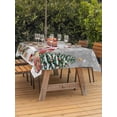 thumbnail image 2 of Outdoor Tablecloth with Umbrella Hole and Zipper, Grey Christmas Rectangle Table Cloth 60x102 Inch Waterproof Tablecloth, Snowman Gifts Xmas Tree Snowflake Winter Picnic Table Cover for Patio Camping, 2 of 7