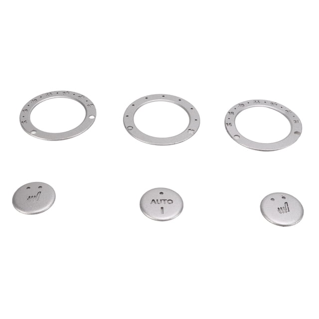 Calcomanía para perilla de control de aire acondicionado, plateada Perilla de control de aire acondicionado Cubierta para perilla de control de clima Adhesivo para perilla de control de clima Caracte