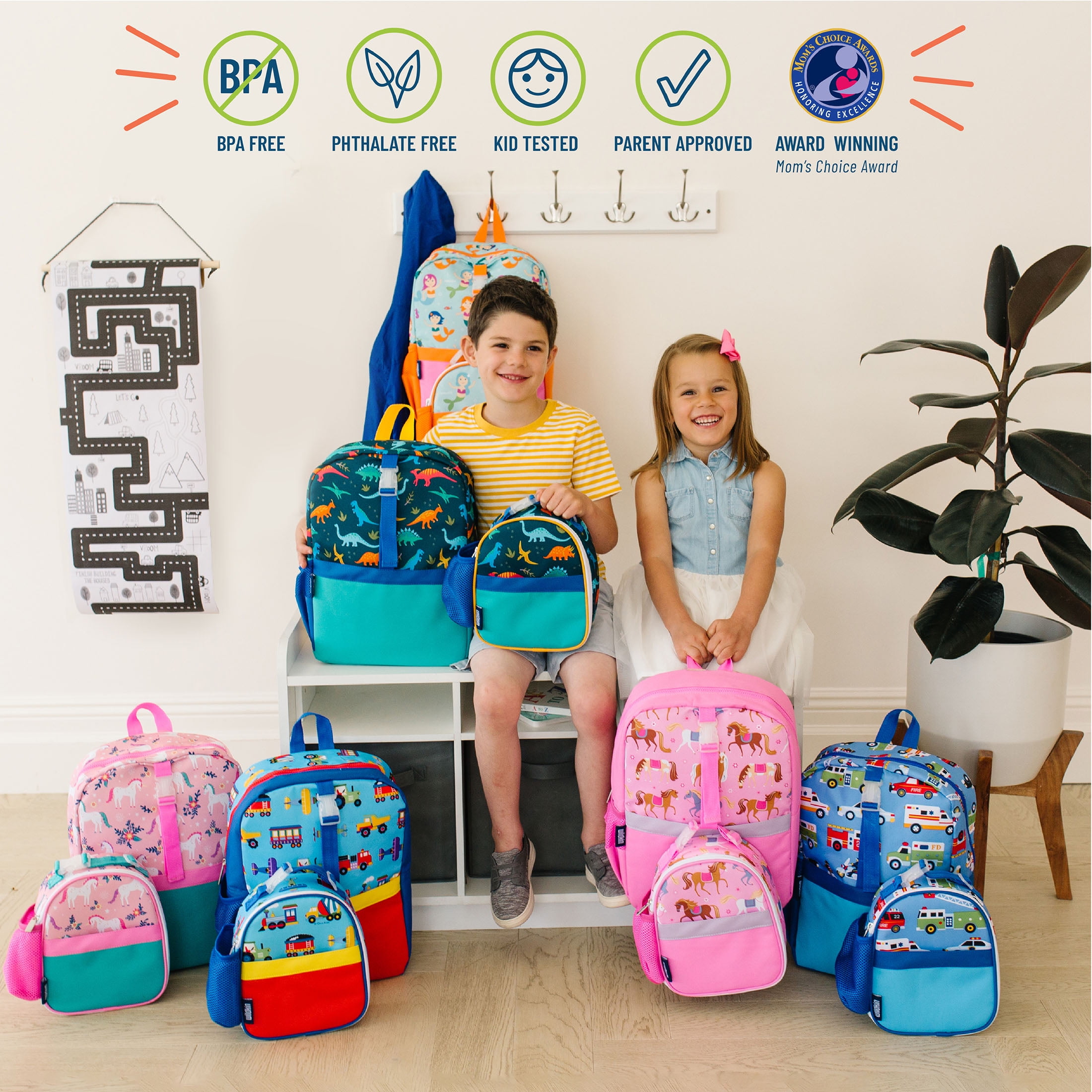 Wildkin Kids Insulated Clip-in Lunch Box for Boys & Girls, BPA-Free, Clips in to Pack-it-all Backpack (Mermaids Blue)