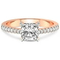 thumbnail image 3 of 4 Carat IGI Certified Cushion Shape Lab Grown Diamond Engagement Ring | 14K Rose Gold |Amy Tapered Eternity Diamond Ring | FG-VS1-VS2 Quality Friendly Diamonds, 3 of 4