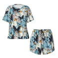 thumbnail image 4 of Kdxio Butterflys Print Pajamas Sets for Women Short-Sleeved Pjs with Lounge Shorts Two Piece Sleepwear S-4XL, 4 of 9