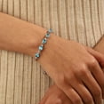 thumbnail image 6 of Juwaliy 18K White Gold Plated Oval Tennis Bracelets for Women,March Birthstone Bracelet Blue Aquamarine Jewelry Birthday Valentine's Day Gifts for Her, 6 of 8