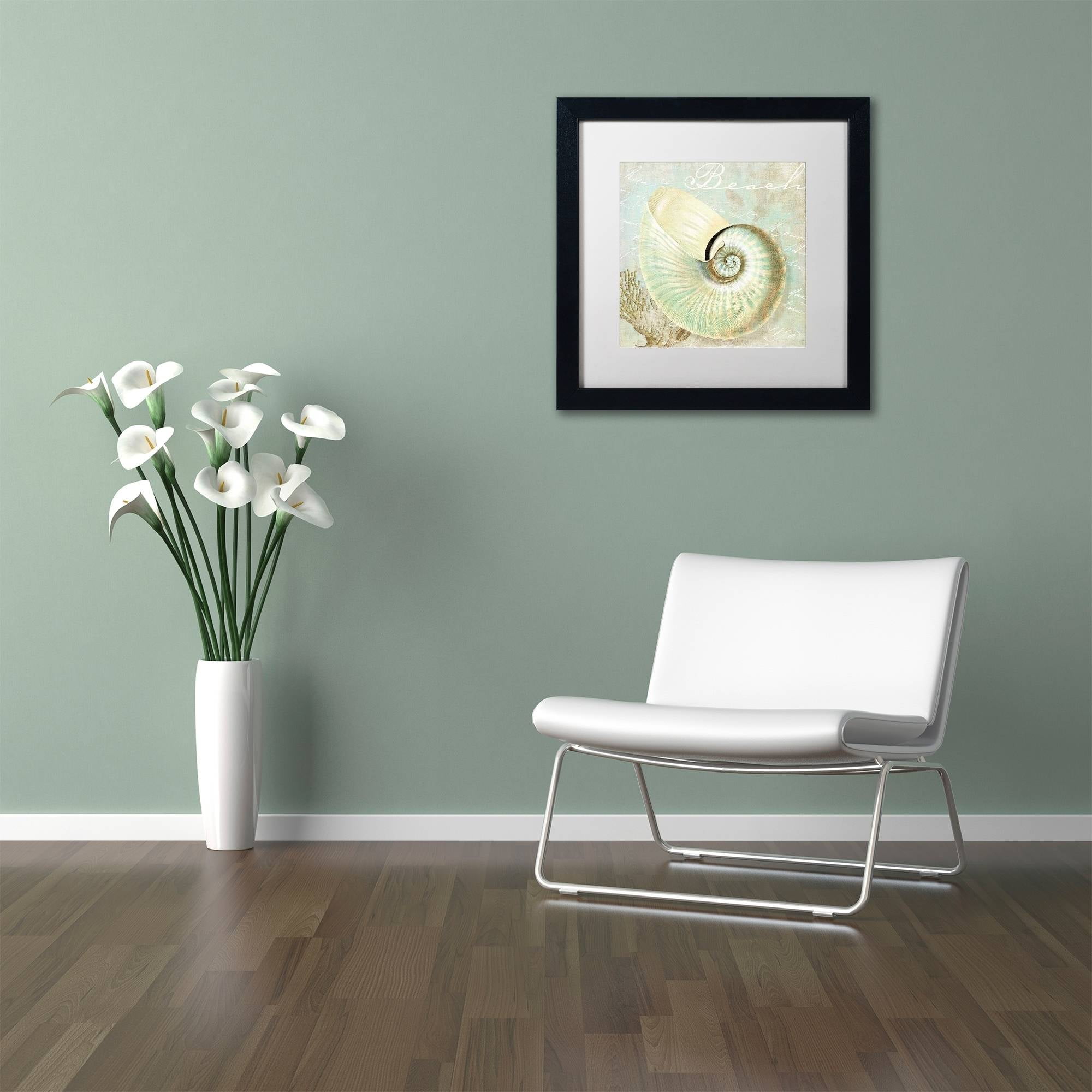 Trademark Fine Art "Turquoise Beach IV" Canvas Art by Color Bakery White Matte, Black Frame