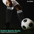 thumbnail image 5 of Lovely Annie Unisex Children 2 Pairs Knee High Sports Socks for Baseball/Soccer/Lacrosse 003 SBlack, 5 of 5