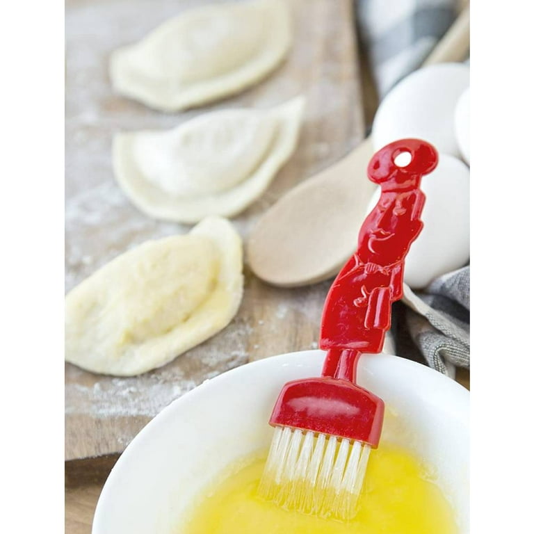 Pastry Brush Basting Brush Nylon Bristles Egg Wash Brush Chef Shaped Handle  6 Inch Assorted Colors, 2 Count