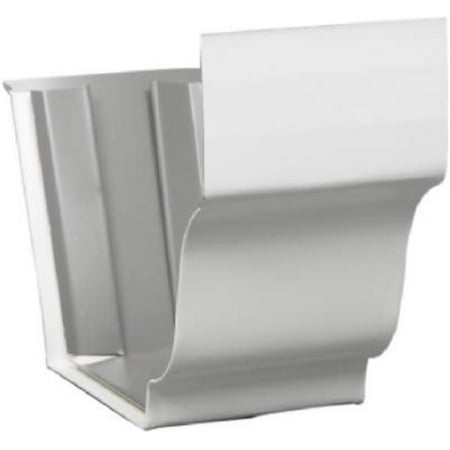 Gutter Slip Joint - 19209 4 in. White Galvanized Steel Gutter Slip Joint Connector