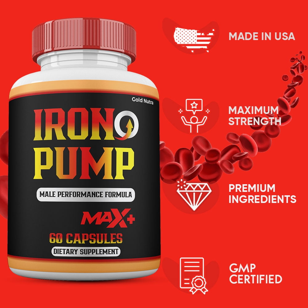 (10 Pack) Iron Pump Max + Capsules for Men, Iron Pump Max+ ed Capsules, Maximum Strength for Male Health, 10 Month Supply for Men