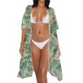 thumbnail image 3 of HELLHERO High Quality Fabrics Long Kimono Swimsuit Cover Up for Beach Casual Loose Lightweight Palm Leaf, 3 of 6