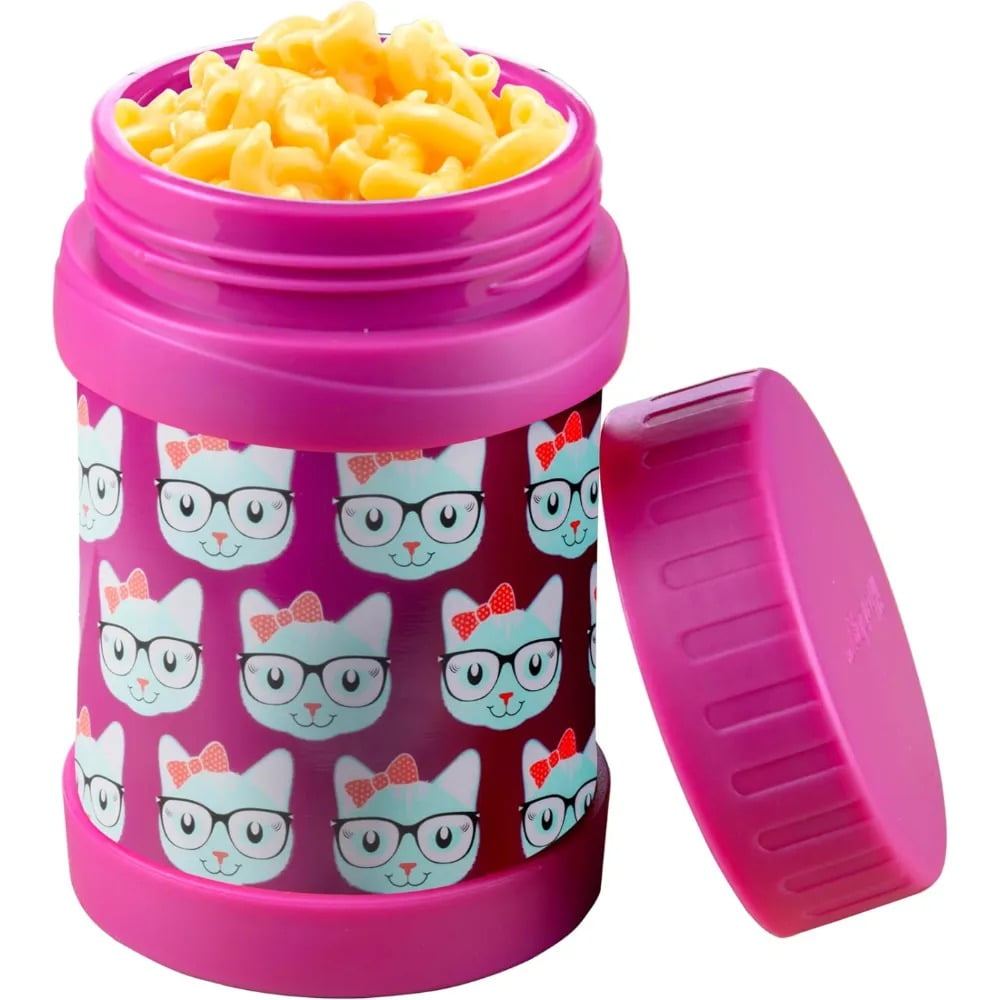 Bentology Stainless Steel Insulated 13oz Lunch Jar Thermos for Kids -Cat- Large Leak-Proof Storage for Hot or Cold Food, Soups, Liquids with Wide Mouth- BPA Free for Back to School Lunch Boxes, Bags