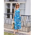 thumbnail image 2 of Ekouaer Nightgowns for Women Sleeveless Sleepshirt Long Print House Dress Tank Nightshirt Maxi Casual Dress with Pockets, 2 of 6
