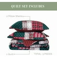 thumbnail image 4 of Elegant Comfort 3-Piece Quilted Bedspread Set, Reversible Plaid Patchwork Design, Ultra Soft All-Season Coverlet with Pillow Shams, Heavyweight Quilt, King, Plaid Burgundy, 4 of 5