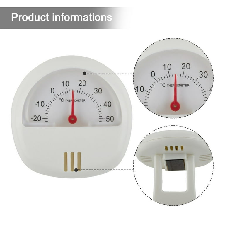 Magnetic Thermometer with Stand Fridge Freezer Room Temperature Gauge Dial, Size: 2pcs