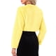 thumbnail image 3 of INSPIRE CHIC Chaqueta corta de piel sintética sin cuello y de manga larga para mujer L(14) Amarillo claro, 3 of 6