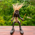 thumbnail image 3 of Primitive Tribal Statue with Skiboards Snowboard Tiki Bar Home Decor Snowblades Unique Gift, 3 of 4
