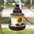 thumbnail image 4 of con refugio de resina de alimentación anidando fuera de la jardinería regalo colgante colibrí nido para wrens loro, 4 of 8