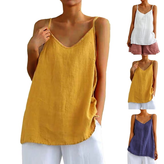 Vedolay Corset Tops For Women Women's Casual Floral Print Double Spaghetti Strap Tunic Tops Summer V Neck Paisley Sleeveless Tank Shirts,White XXL