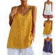 thumbnail image 2 of Playeras,Blusas y Tops,Ropa para Mujer Tank Top Vestido Para Las Mujeres Camiseta sin mangas con tiras informales de calle para mujer Camiseta sin mangas con rayas deportivas Color gelatina (Blue, L), 2 of 6