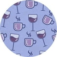 thumbnail image 1 of Ahgly Company Machine Washable Indoor Round Transitional Jeans Blue Area Rugs, 3' Round, 1 of 7