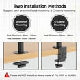 thumbnail image 5 of BONTEC Triple Monitor Desk Mount, Full Motion 3 Arm Stand for 13-32 Inch Screens, VESA 75x75/100x100mm, C Clamp/Grommet, 22 lbs per Arm, 5 of 9