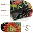 thumbnail image 6 of Round Rugs 7Ft, Vintage Sunflower Round Area Rug Washable Indoor Throw Carpet, Black Boho Ethnic Summer Botanical Large Non Slip Circle Rug for Dining Room Playroom Home Decor Aesthetic, 6 of 8