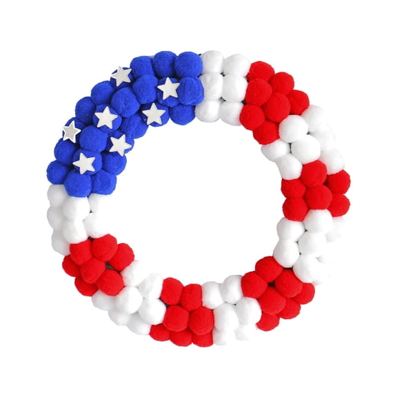 Kokovifyves 4th of july Wreaths for Front Door Patriotic Wreath Independence Day Wreath Patriotic Wreath Front Door Wreath Door Hanging Independence Day Decorations Flag Wreath