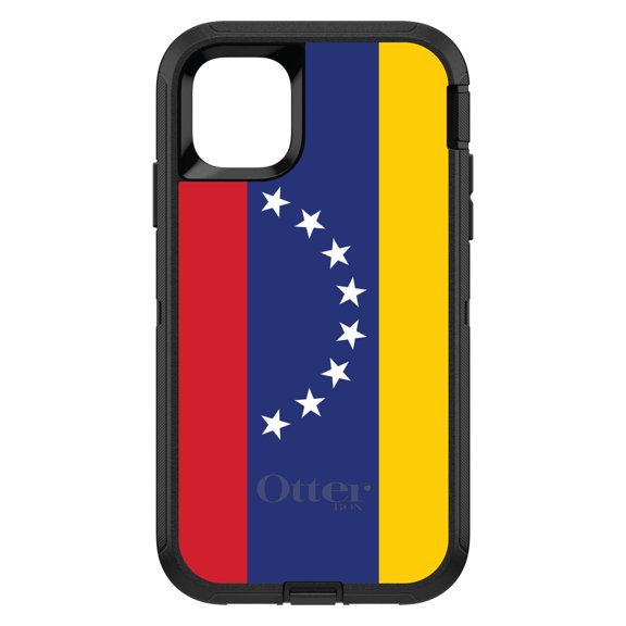 DistinctInk OtterBox Defender Custom Case for Apple iPhone 15 (6.1" Screen) - Show Your Love of Venezuela - Raised Bezel Screen Guard