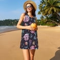 thumbnail image 3 of Disketp Roses Flowers para Vestido sin Mangas para Mujeres, Vestidos de Verano para Mujeres, Casual y Holgado para la Playa, 3 of 7