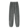 thumbnail image 3 of Fabrcox Flannel Grey Pajama Pants for Women Joggers Loose Solid Color Casual Comfortable Baggy Loose Pj Pants Gray L, 3 of 5