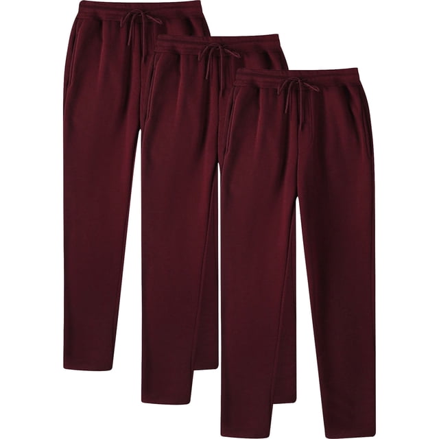 Mefallenssiah Full Length Pants Clearance Men'S Fashion Drawstring Elastic Waist Solid Color Casual Sweat Length Pants 3 Pc