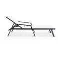 thumbnail image 3 of LeisureMod Marlin Patio Chaise Lounge Aluminum Black Arms Set of 2 White, 3 of 10