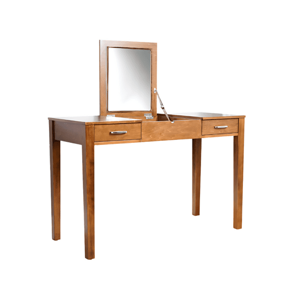 Posh Pollen Amy Rectangle Writing Desk with Drawer in Walnut Finish