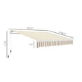 thumbnail image 3 of Retractable Patio Awning 13x8 Ft, Adjustable Sun Shade Canopy, Beige Striped Outdoor Cover, 3 of 9