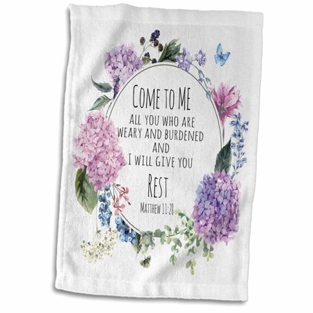 3dRose Bible Matthew 11 Come to Me Give You Rest - Towel  15 by 22-inch