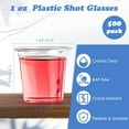 thumbnail image 3 of 500 PACK 1 oz Plastic Shot Glasses, 1 Ounce Clear Disposable Party Cups for Vodka, Whiskey, Tequila, Mini Plastic Containers for Sauce, and Sample Tasting, 3 of 7