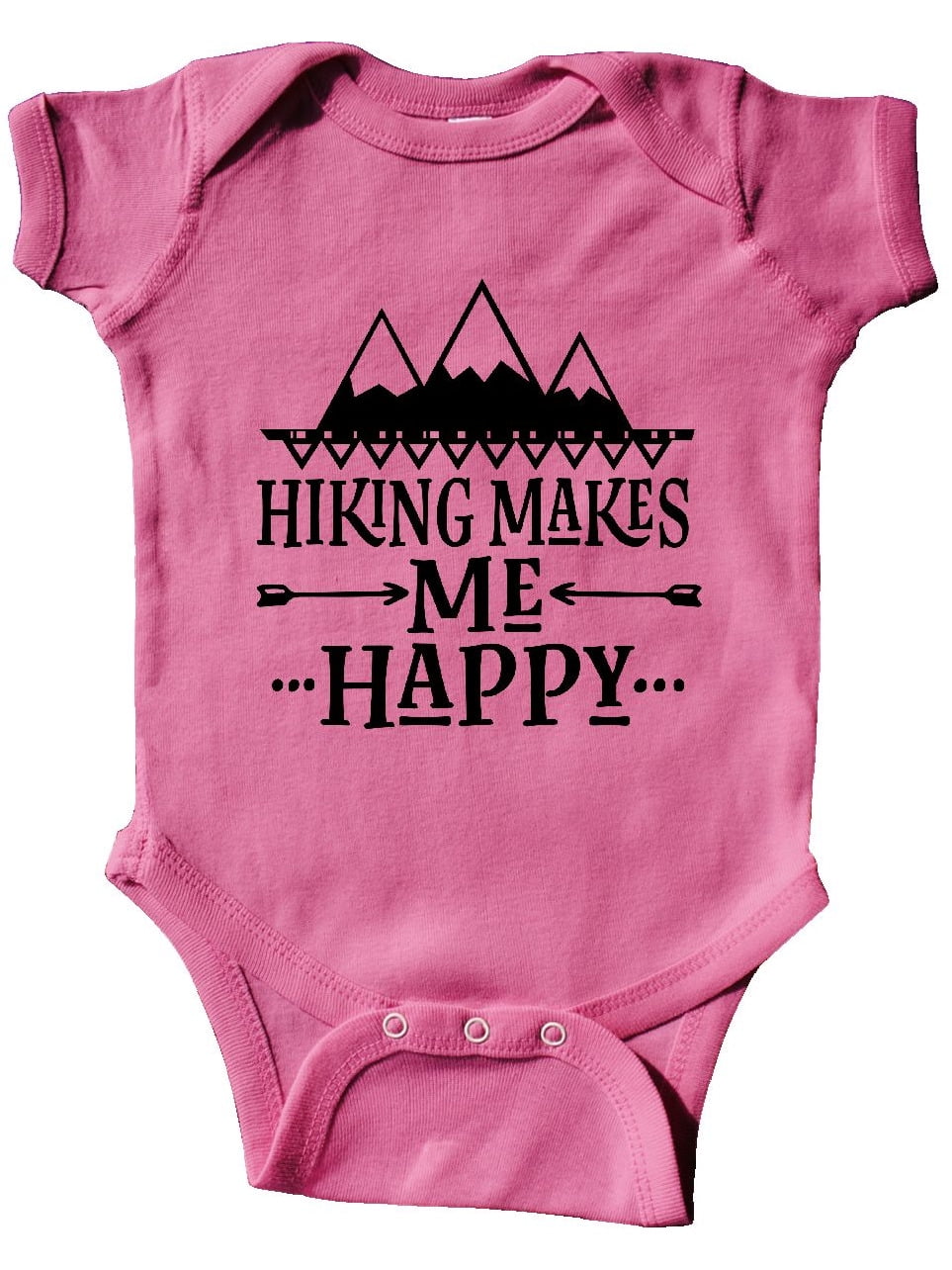 inktastic Hiking Makes Me Happy Mountain Hiker Long Sleeve Creeper