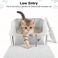 thumbnail image 5 of Stainless Steel Cat Litter Box for Kittens and Medium Cats, Open Top Metal Kitty Small Litter Box with High Sides Lid, Litter Mat, Scoop, No Odor, No Mess, Leak Proof, Easy Clean, 5 of 7