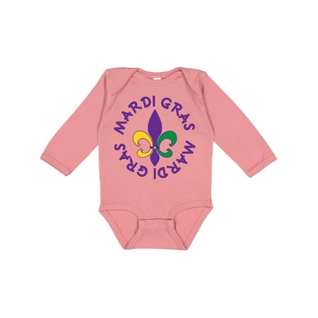 

Inktastic Mardi Gras Holiday Fleur De Lis Gift Baby Boy or Baby Girl Long Sleeve Bodysuit