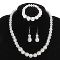 thumbnail image 4 of Conjunto de joyería nupcial Bling Bling con Collar pulsera y aretes de perlas sintéticas, 4 of 13