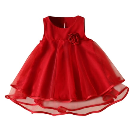 

Womens Dresses Toddler Kids Girls Summer Princess Dresses Vacation Beach Sleeveless Ruffles Flower Tulle Dress 1-5Y