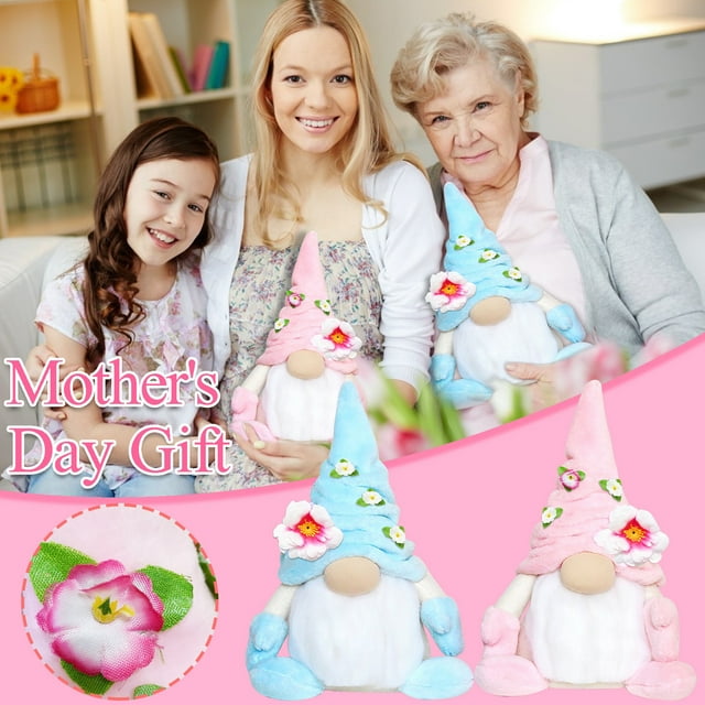 Fiudx Decoración para El Día de La Madre, Muñeca de Tela de Lana Suave, Base con Peso para Mantenerse de Pie, Adorno Festivo para La Mesa y El Hogar, Regalo Perfecto para Las Fiestas, Tamaño de 36 Cm