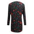 thumbnail image 5 of Blusa holgada de manga larga con bolsillo y estampado navideño para mujer con cuello redondo y empalme Pompotops gfhjh8616, 5 of 5