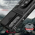 thumbnail image 4 of for Samsung Galaxy A54 5G Case with Slide Camera Cover HD Screen Protector [ Grade 16ft. Drop Tested]  Ring Holder Kickstand Protective Phone Case for Samsung Galaxy A54 5G, Black, 4 of 8