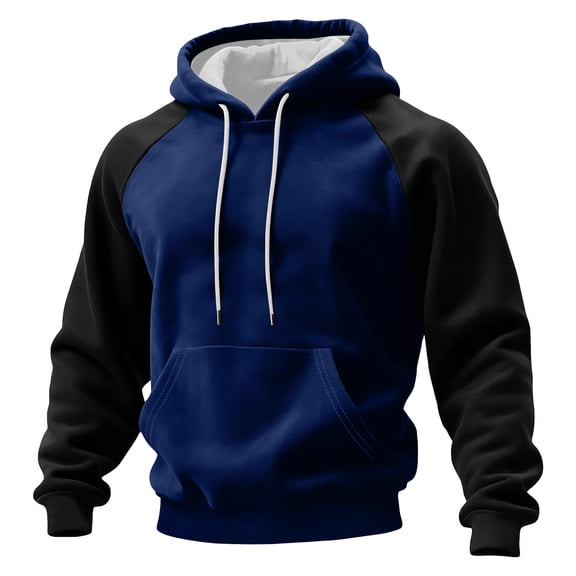Tawop Pullover Women and Men Printed Fleece Hooded Sweatshirt Dark Blue