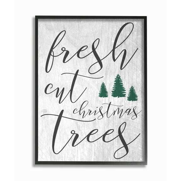 Stupell Fresh Cut Christmas Trees Grey Framed Giclee Texture Art 11 x 14